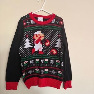 Super Mario Bros Christmas Holiday Sweater Boys Size 7 Nintendo Ugly Sweater